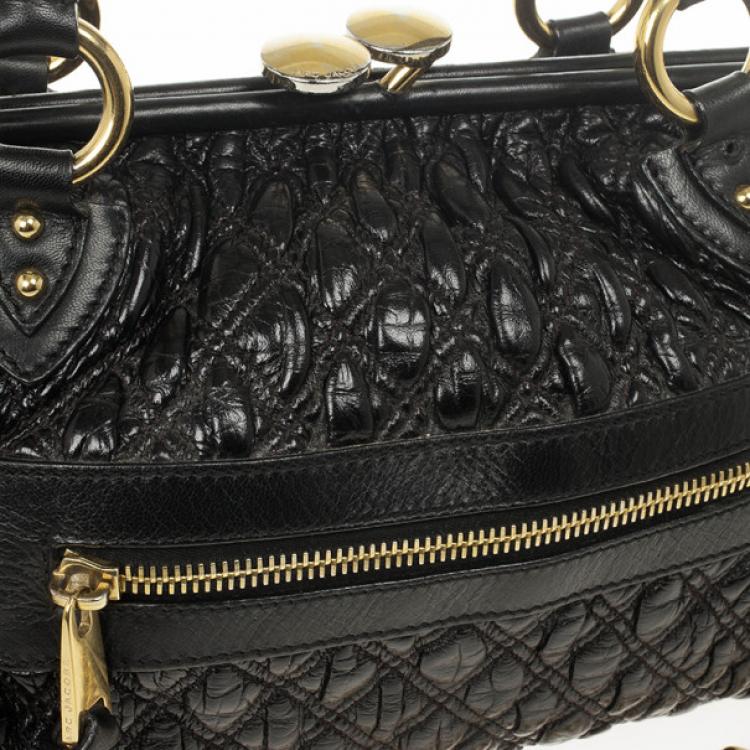 Pre Owned Marc Jacobs Black Quilted Leather Stam Satchel