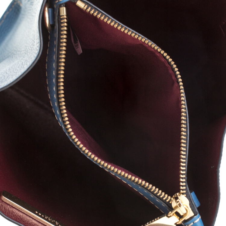 Pre Owned Marc Jacobs Blue Leather Mini Grind Tote