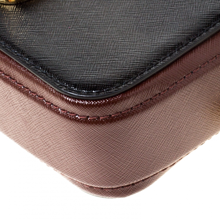 Pre Owned Marc Jacobs Black/Red Leather Snapshot Camera Crossbody Bag