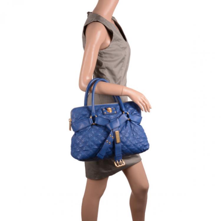 Pre Owned Marc Jacobs Blue Quilted Leather Bruna Tote