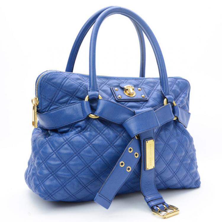 Pre Owned Marc Jacobs Blue Quilted Leather Bruna Tote