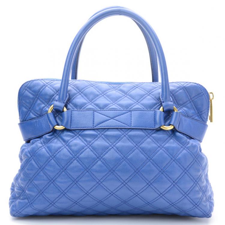 Pre Owned Marc Jacobs Blue Quilted Leather Bruna Tote