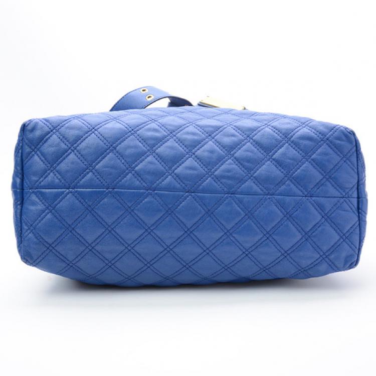 Pre Owned Marc Jacobs Blue Quilted Leather Bruna Tote