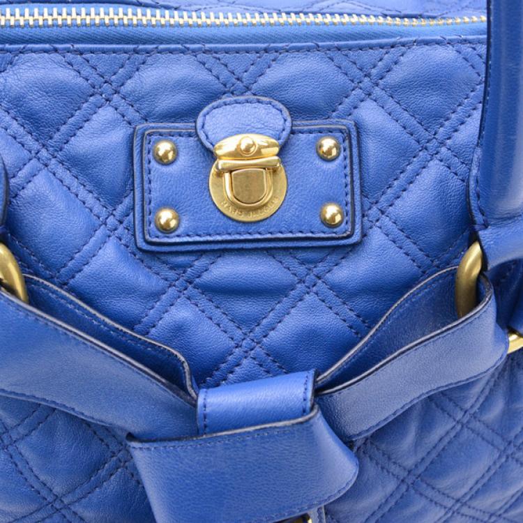 Pre Owned Marc Jacobs Blue Quilted Leather Bruna Tote