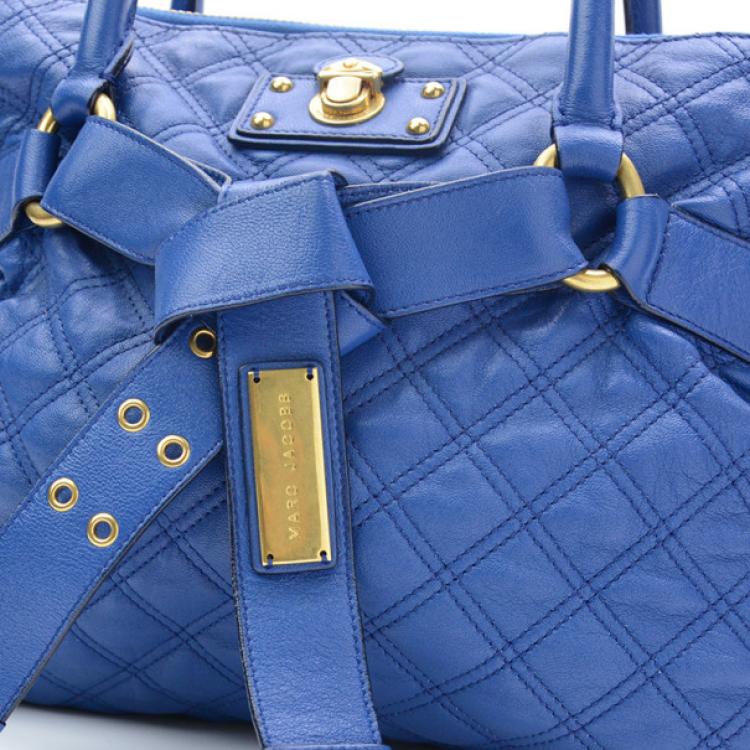 Pre Owned Marc Jacobs Blue Quilted Leather Bruna Tote