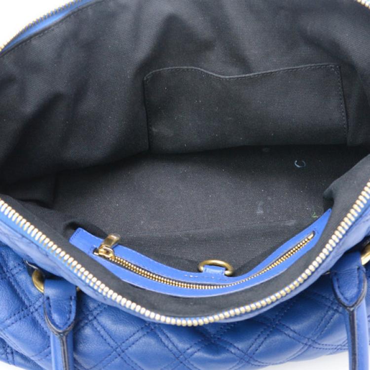 Pre Owned Marc Jacobs Blue Quilted Leather Bruna Tote