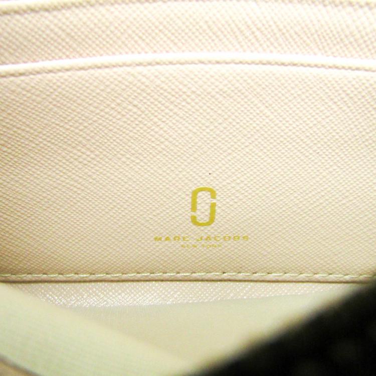 Pre Owned Marc Jacobs Gray/Ivory Leather Snapshot Crossbody Bag