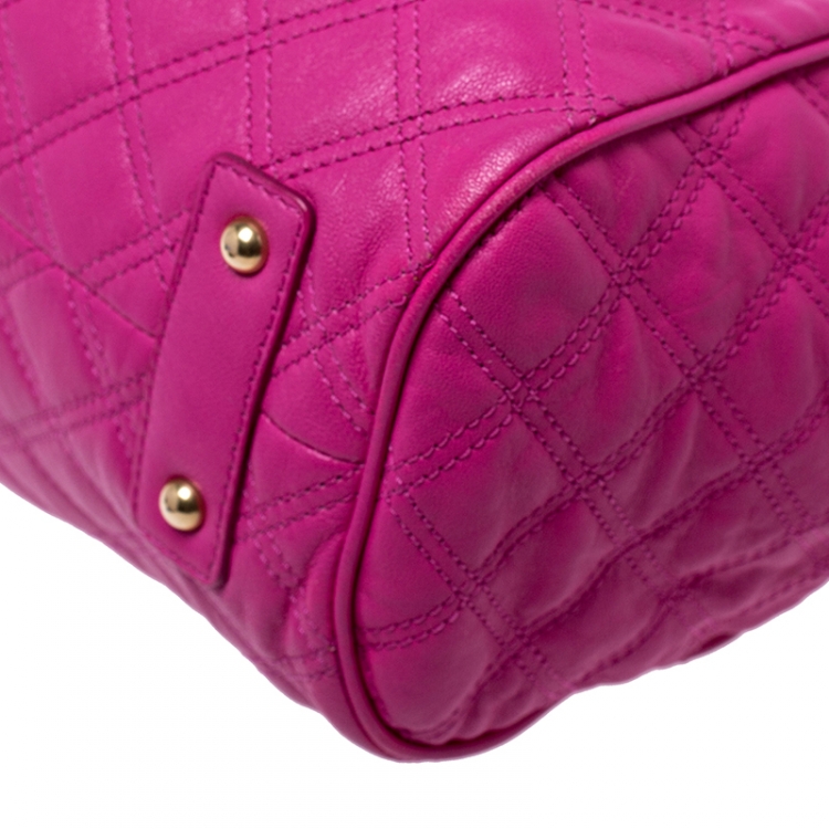 Pre Owned Marc Jacobs Pink Quilted Leather Stam Shoulder Bag