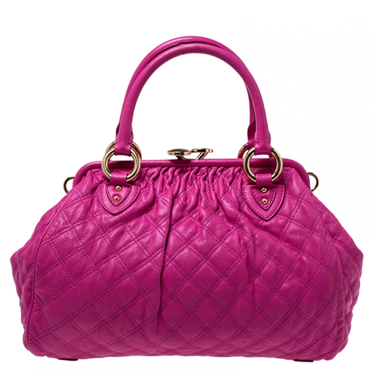 Pre Owned Marc Jacobs Pink Quilted Leather Stam Shoulder Bag