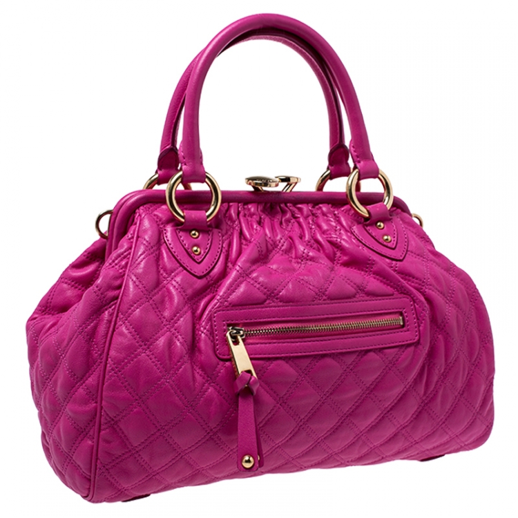 Pre Owned Marc Jacobs Pink Quilted Leather Stam Shoulder Bag