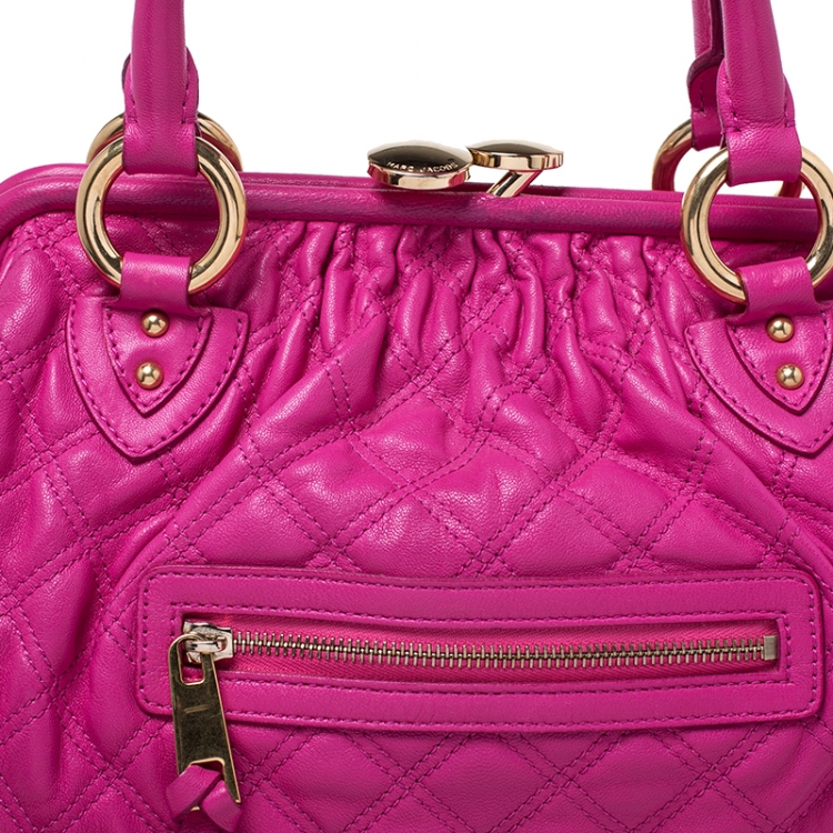 Pre Owned Marc Jacobs Pink Quilted Leather Stam Shoulder Bag
