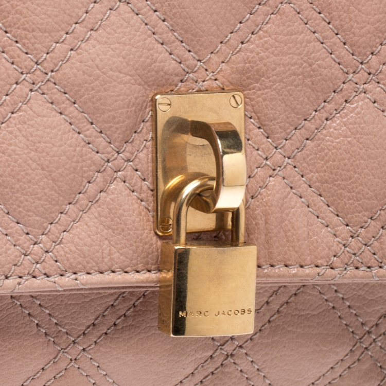 Pre Owned Marc Jacobs Beige Quilted Leather Eugenie Clutch