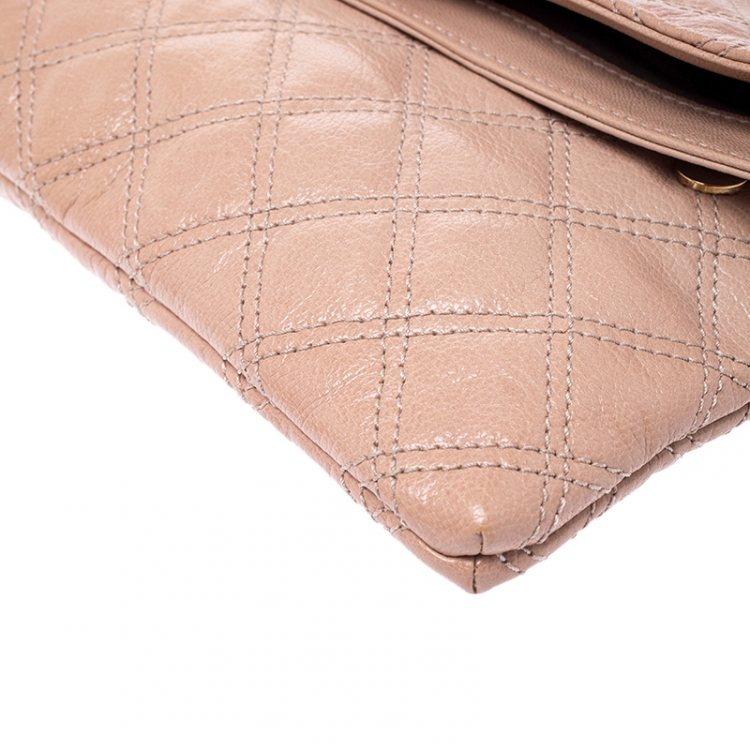 Pre Owned Marc Jacobs Beige Quilted Leather Eugenie Clutch