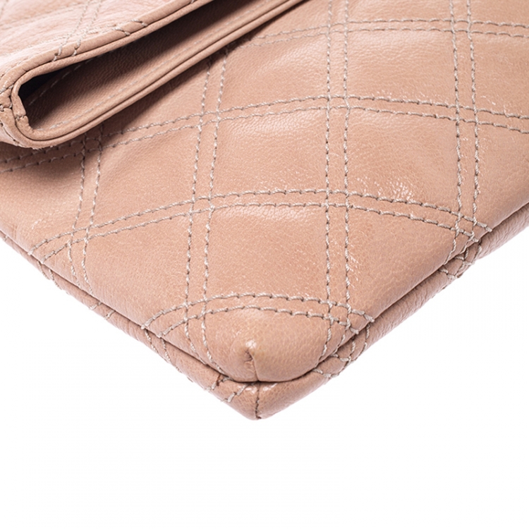 Pre Owned Marc Jacobs Beige Quilted Leather Eugenie Clutch