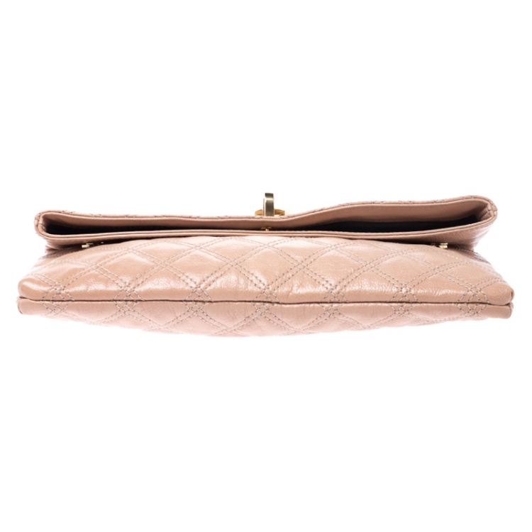 Pre Owned Marc Jacobs Beige Quilted Leather Eugenie Clutch