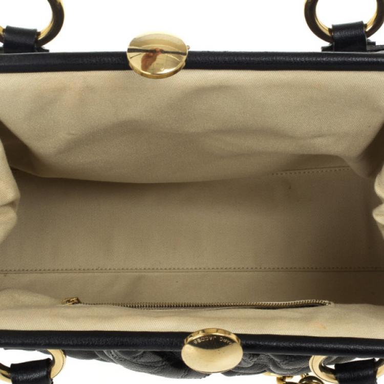 Pre Owned Marc Jacobs Black Quilted Leather Stam Satchel