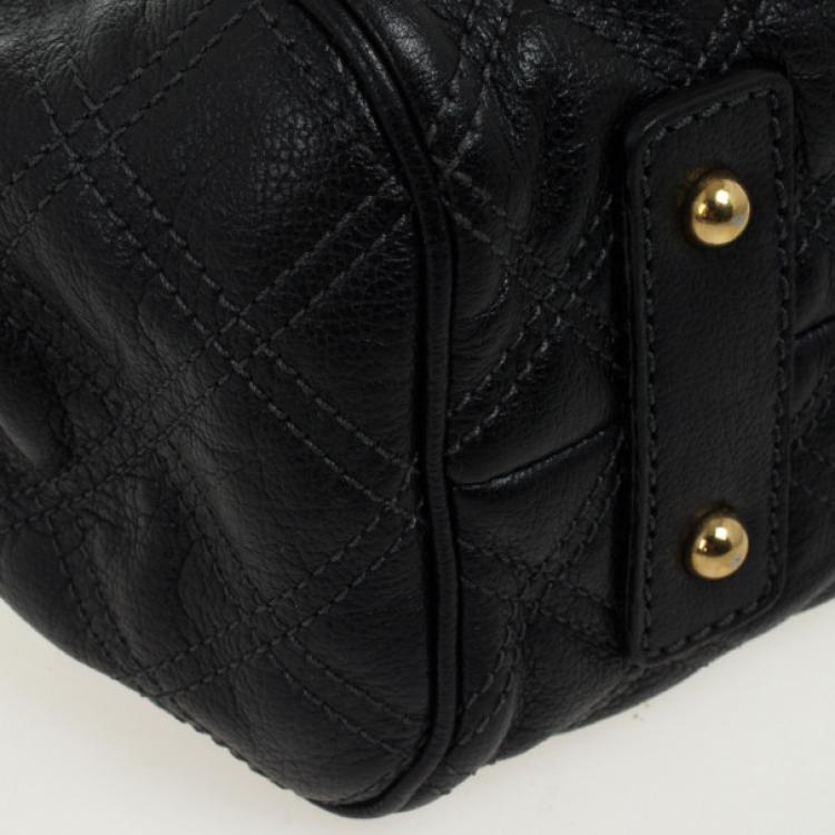 Pre Owned Marc Jacobs Black Quilted Leather Stam Satchel