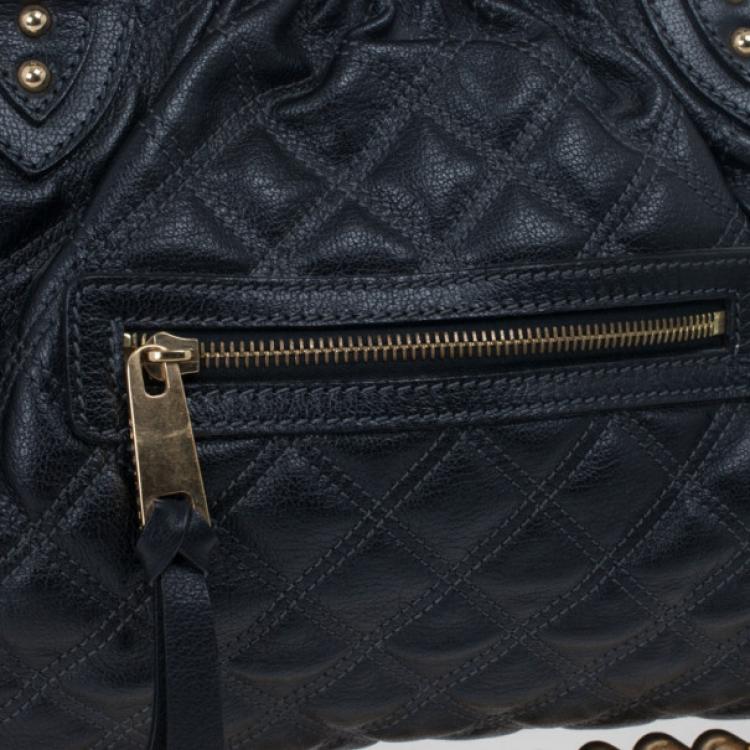 Pre Owned Marc Jacobs Black Quilted Leather Stam Satchel