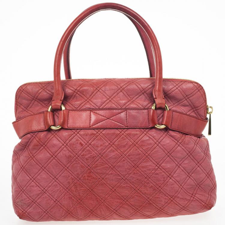 Pre Owned Marc Jacobs Pink Bruna Quilted Leather Tote