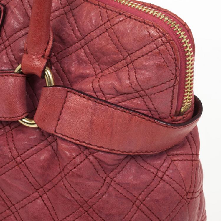 Pre Owned Marc Jacobs Pink Bruna Quilted Leather Tote