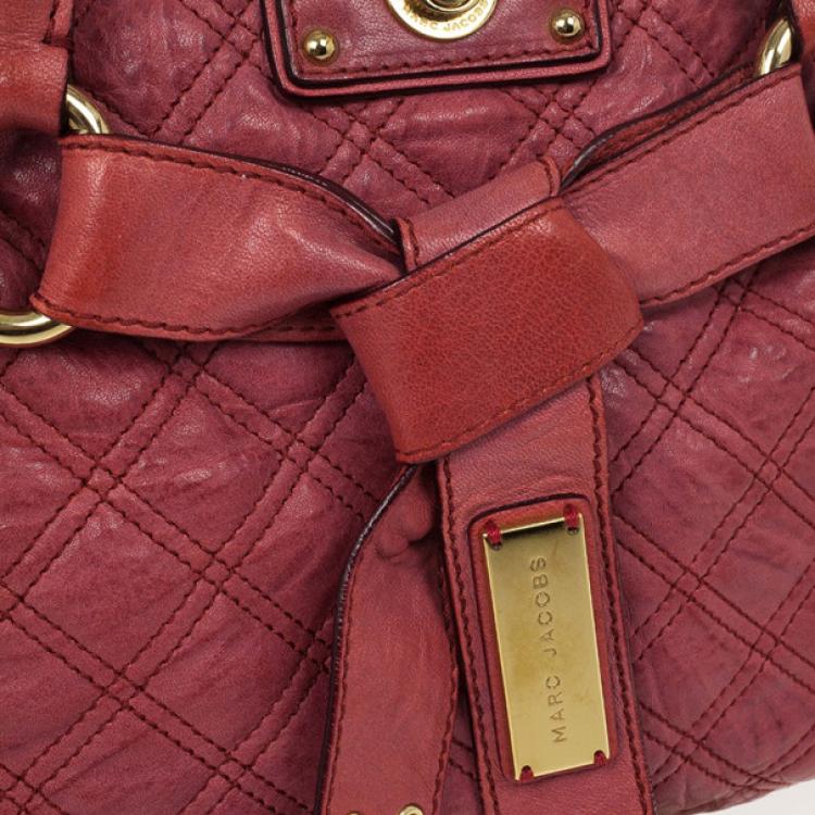 Pre Owned Marc Jacobs Pink Bruna Quilted Leather Tote