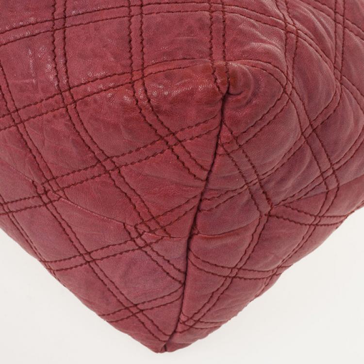 Pre Owned Marc Jacobs Pink Bruna Quilted Leather Tote