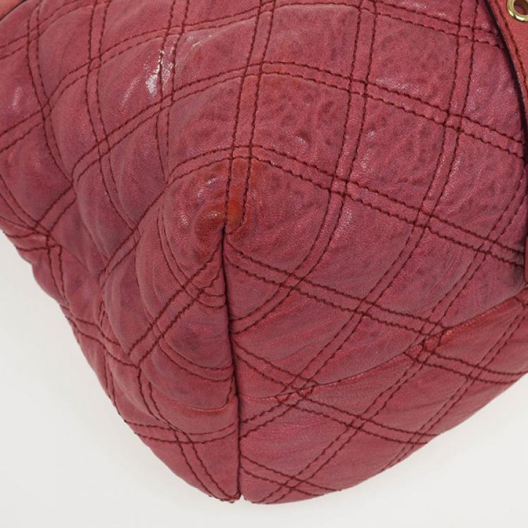 Pre Owned Marc Jacobs Pink Bruna Quilted Leather Tote