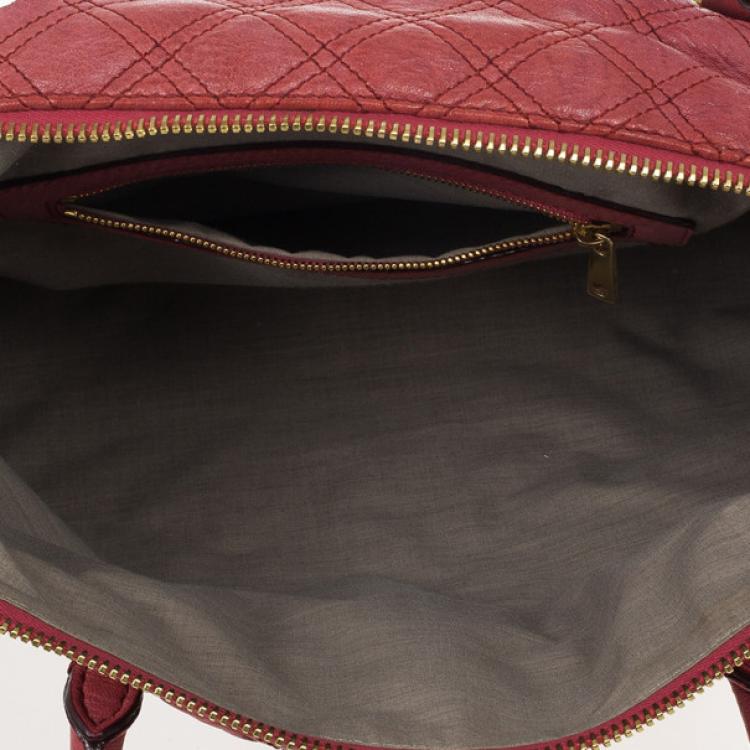 Pre Owned Marc Jacobs Pink Bruna Quilted Leather Tote