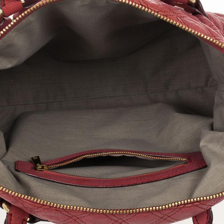 Pre Owned Marc Jacobs Pink Bruna Quilted Leather Tote