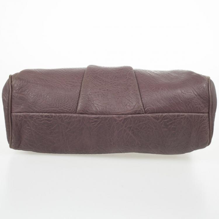 Pre Owned Marc Jacobs Lilac Pleated Leather Stam