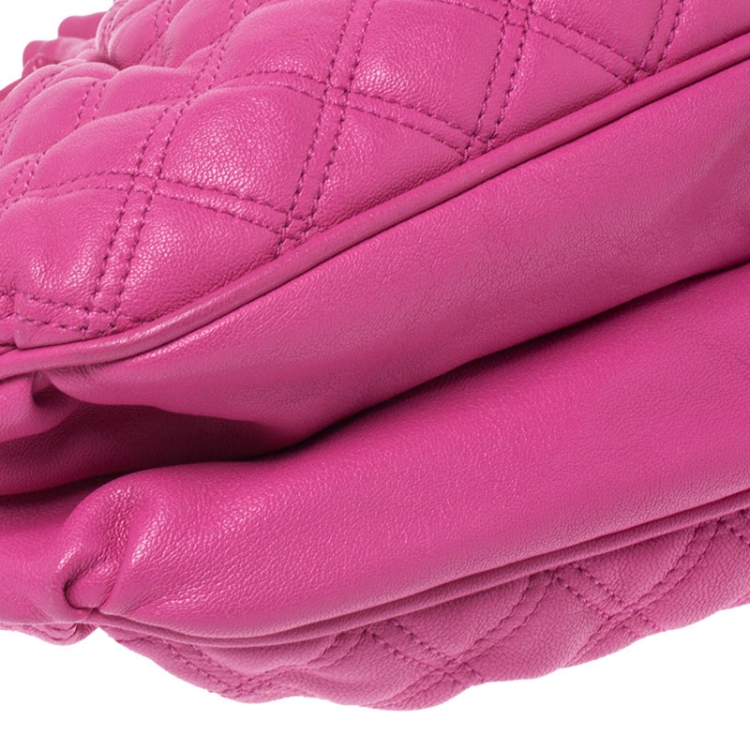 Pre Owned Marc Jacobs Pink Quilted Leather Small Cecilia Satchel