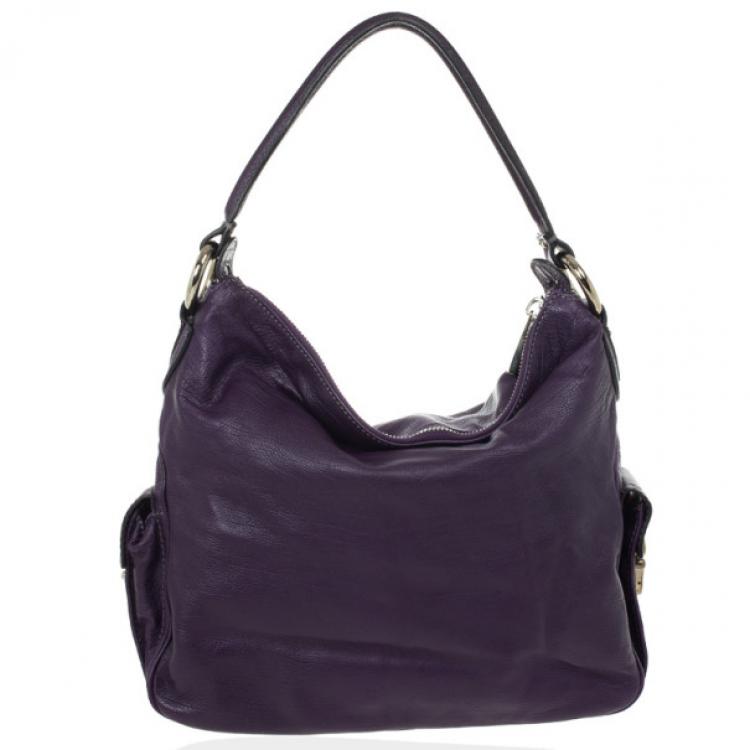 Pre Owned Marc Jacobs Purple Leather Large Multi-pocket Bag