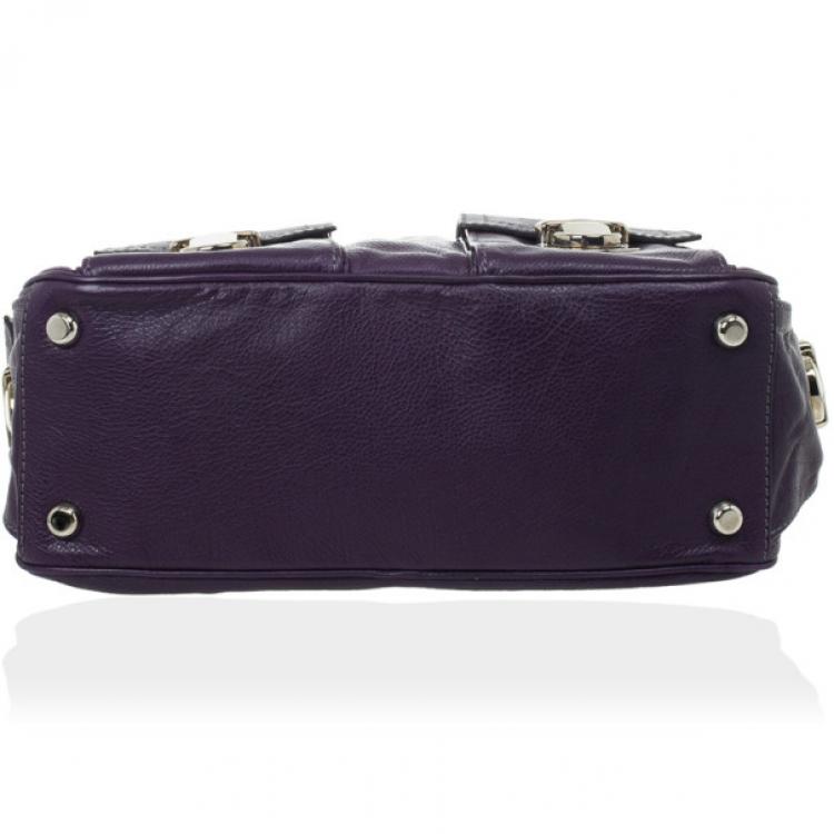 Pre Owned Marc Jacobs Purple Leather Large Multi-pocket Bag