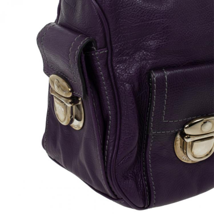 Pre Owned Marc Jacobs Purple Leather Large Multi-pocket Bag