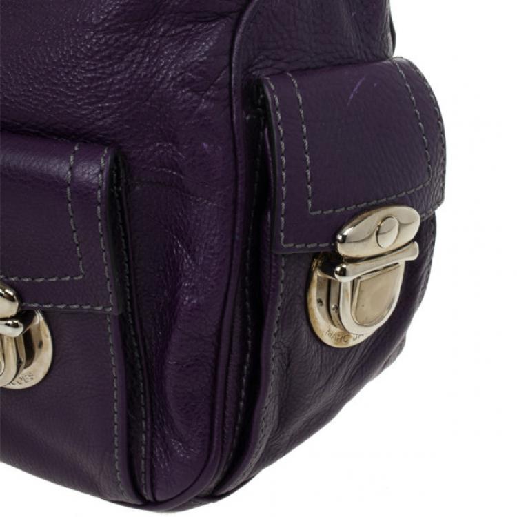 Pre Owned Marc Jacobs Purple Leather Large Multi-pocket Bag