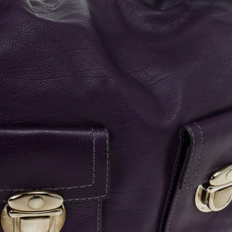 Pre Owned Marc Jacobs Purple Leather Large Multi-pocket Bag