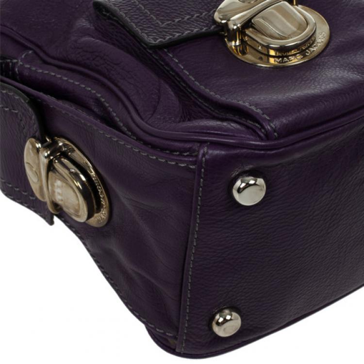 Pre Owned Marc Jacobs Purple Leather Large Multi-pocket Bag