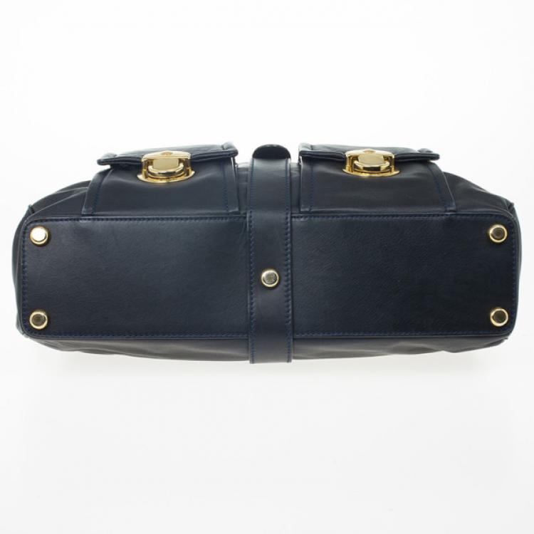 Pre Owned Marc Jacobs Navy Venetia Satchel Bag