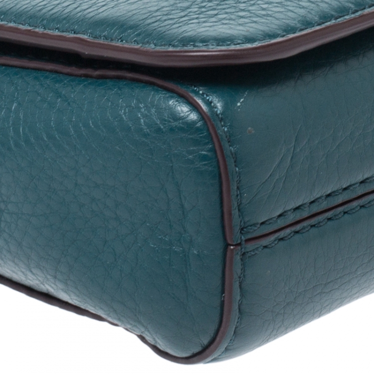 Pre Owned Marc Jacobs Petroleum Green Leather Recruit Crossbody Bag