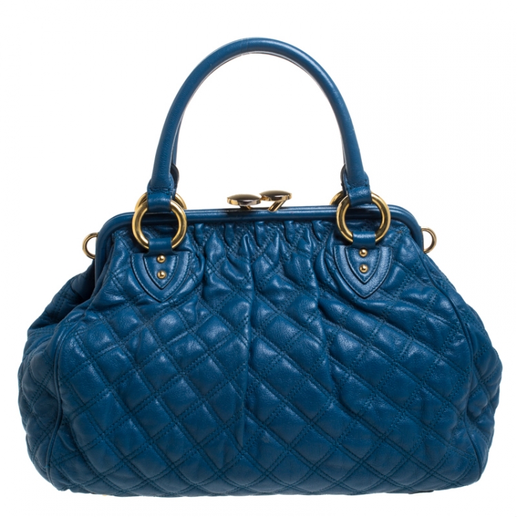 Pre Owned Marc Jacobs Blue Quilted Leather Stam Shoulder Bag