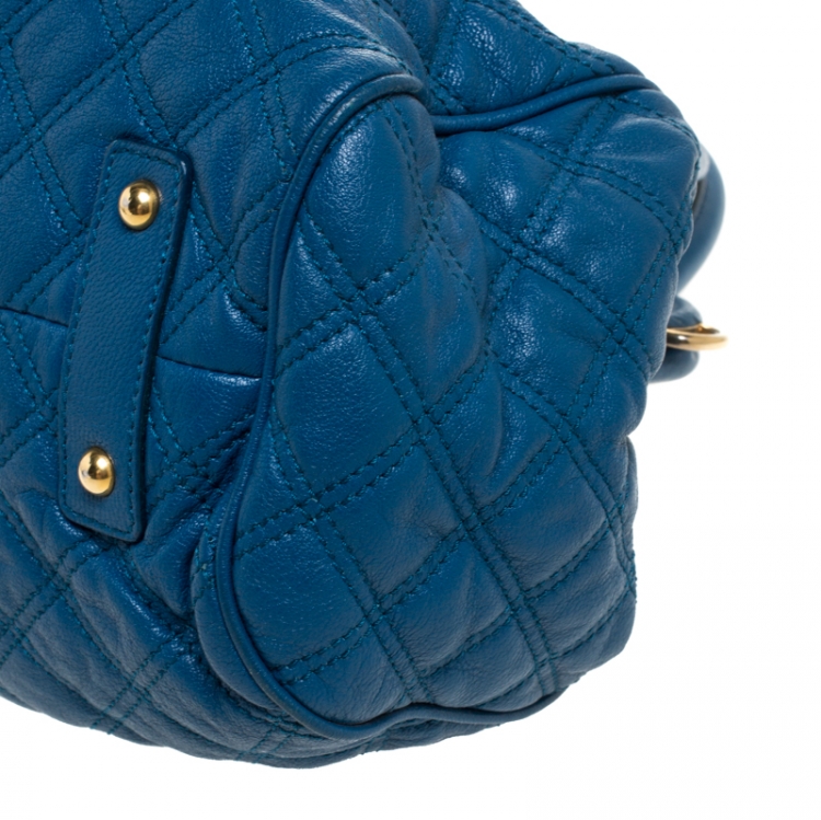 Pre Owned Marc Jacobs Blue Quilted Leather Stam Shoulder Bag