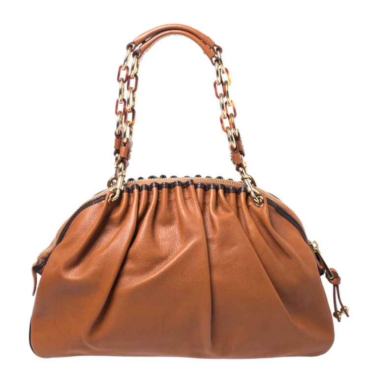 Pre Owned Marc Jacobs Tan Leather Capra Satchel