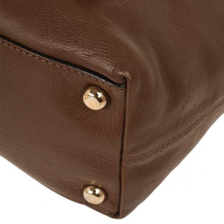 Pre Owned Marc Jacobs Brown Leather Amy With Zippers Hobo