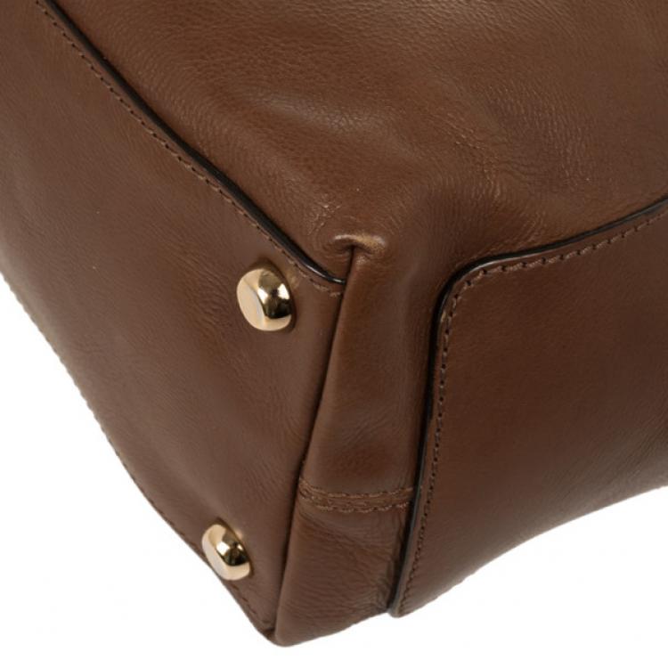 Pre Owned Marc Jacobs Brown Leather Amy With Zippers Hobo