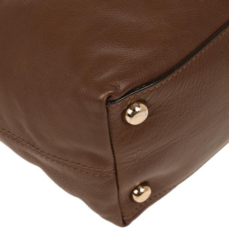 Pre Owned Marc Jacobs Brown Leather Amy With Zippers Hobo