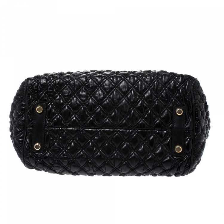 Pre Owned Marc Jacobs Black Quilted Leather Oversized Stam Bag