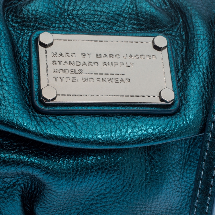 Pre Owned Marc Jacobs Metallic Blue Leather Classic Q Karlie Crossbody Bag