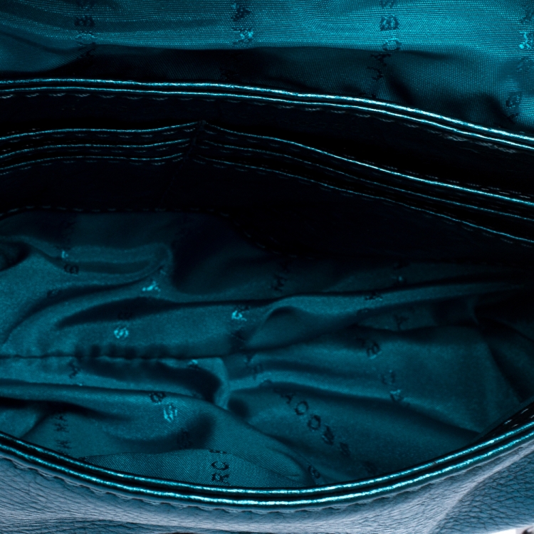 Pre Owned Marc Jacobs Metallic Blue Leather Classic Q Karlie Crossbody Bag