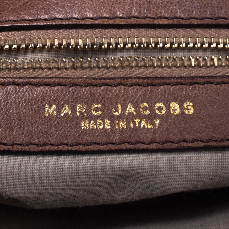 Pre Owned Marc Jacobs Brown Quilted Leather Stam Satchel