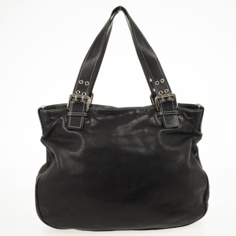 Pre Owned Marc Jacobs Black Leather Stella Tote
